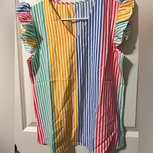 Unbranded V Neck, Flutter Sleeve Top Small NWOT